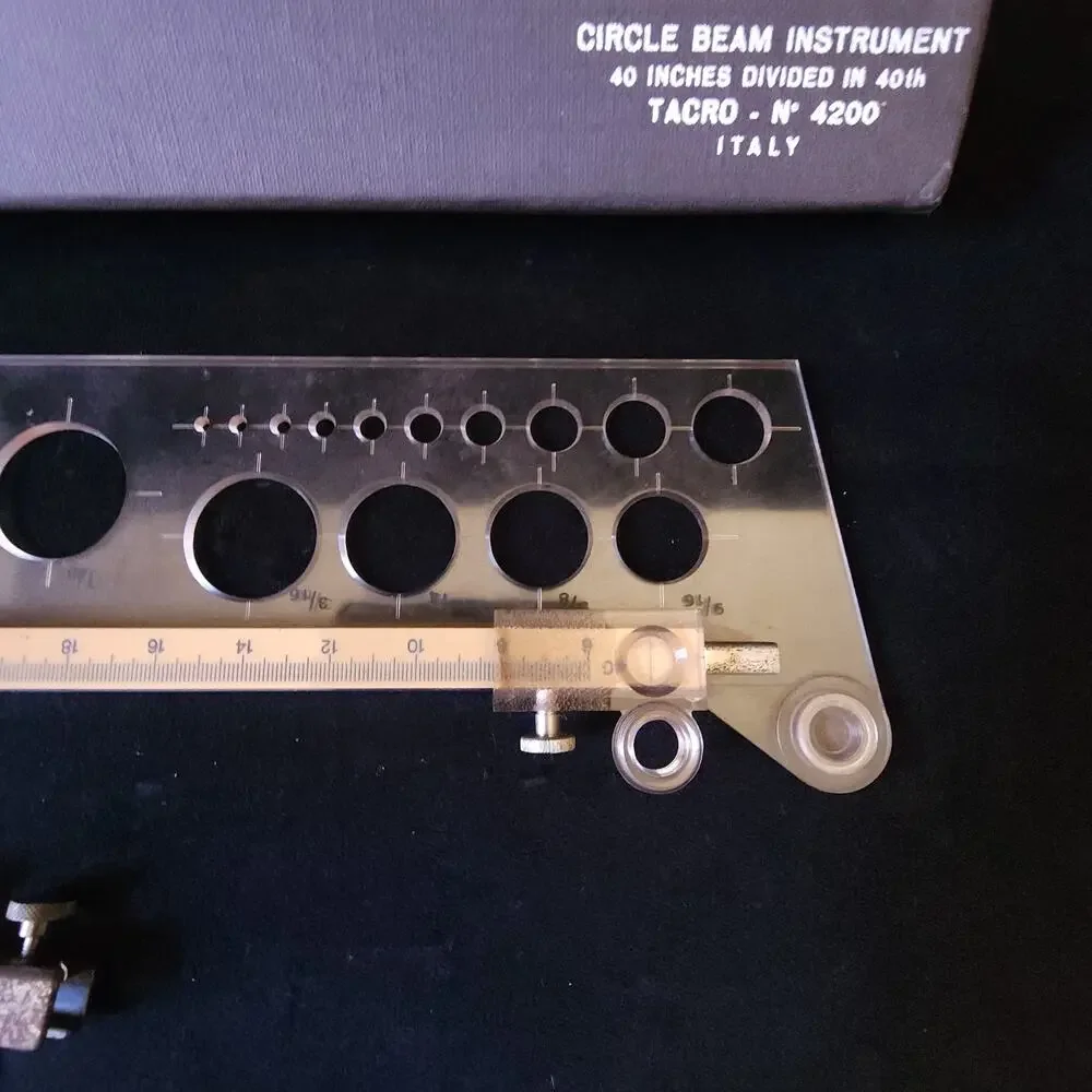 Vintage Tacro Circle Drafting Beam Instrument Tool Set 40